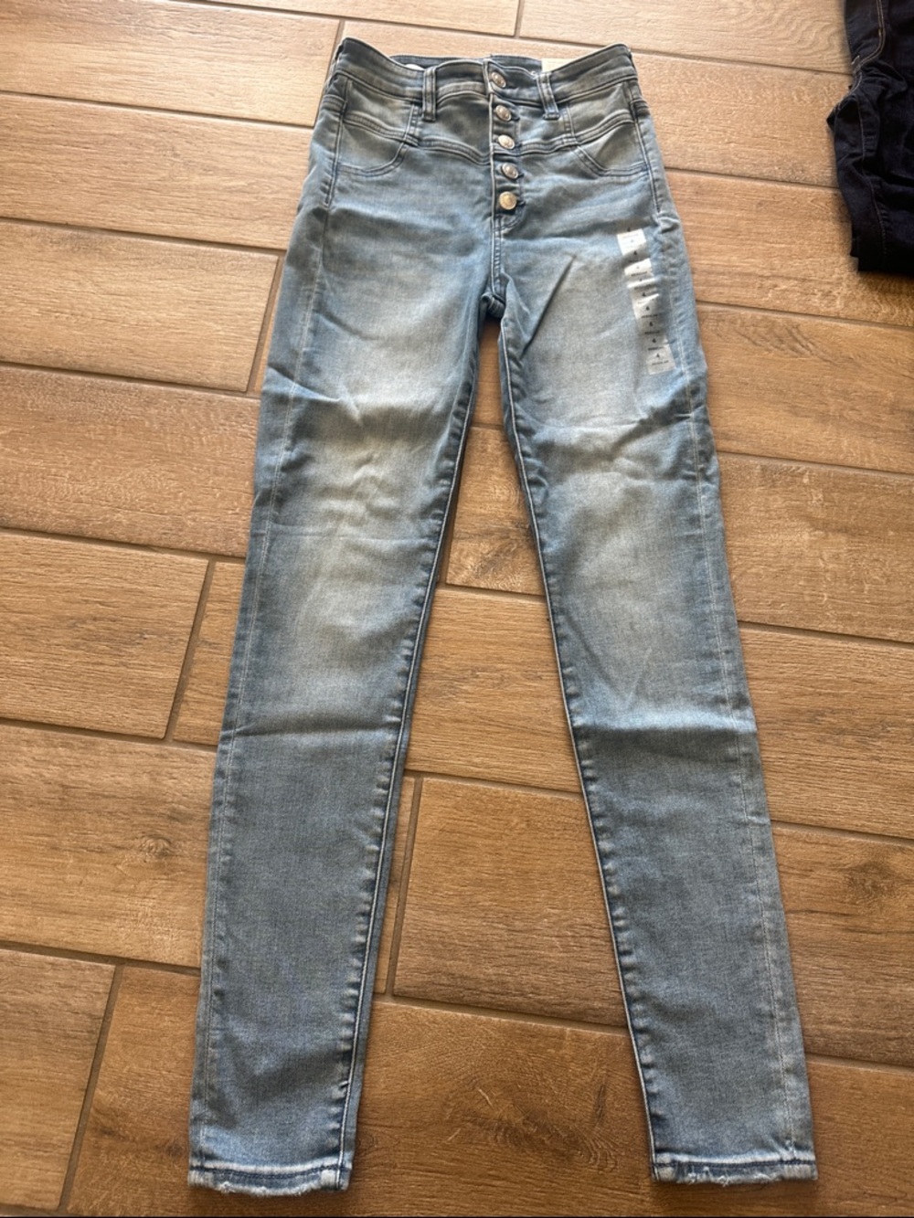 American Eagle Outfitters High-Rise Light Blue Button-Fly Jeans